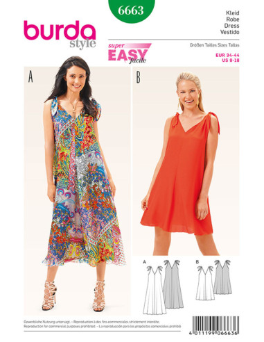 Kleid Schnittmuster - Burda 6663