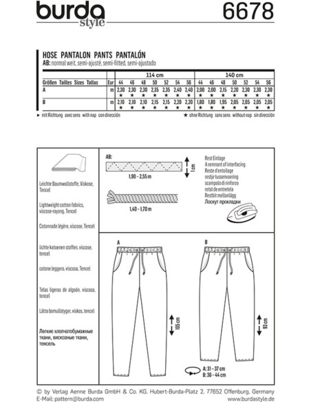 Hosenmuster - Burda 6678