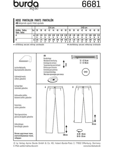 Hosenmuster - Burda 6681