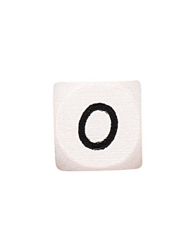 Perle lettre alphabet cube en bois blanc