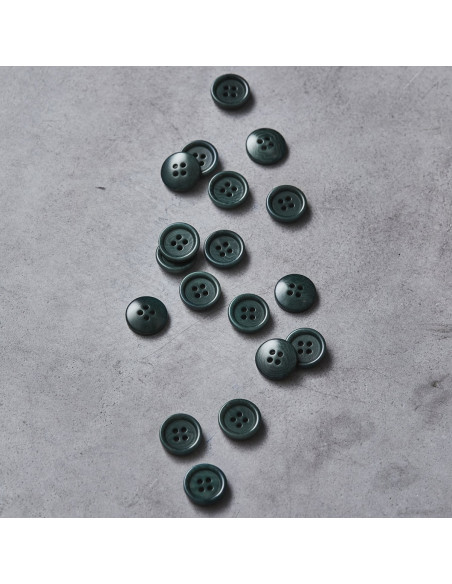 Bouton corozo bord arrondi - Vert émeraude