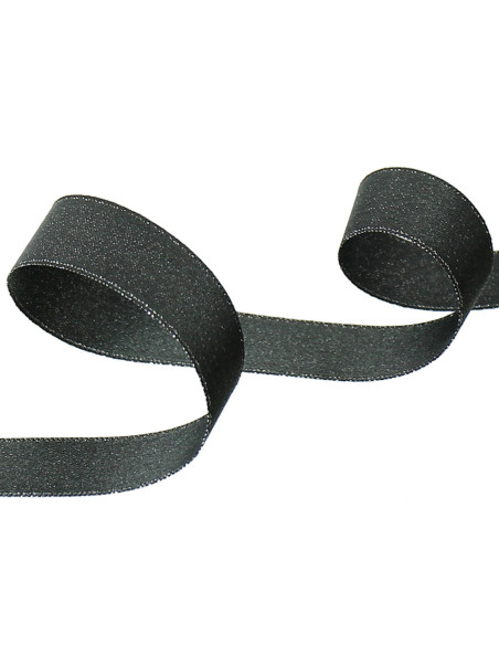 Lurex-Satinband - Anthrazitgrau