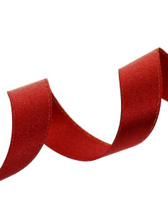 Lurex-Satinband - Rot