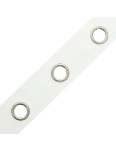 Mattsilberne Ösenband - Weiß 2