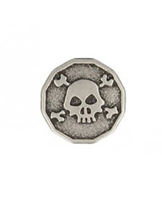 Metallknopf Totenkopf - Silber 2