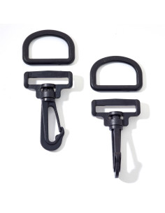 Set aus Kunststoffkarabinern 30 mm schwarz 2