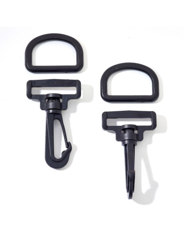 Set aus Kunststoffkarabinern 40 mm schwarz