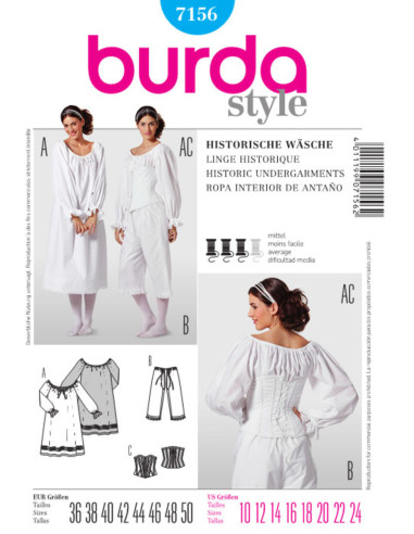Historisches Dessous-Schnittmuster - Burda 7156