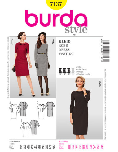 Kleid Schnittmuster - Burda 7137