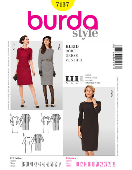 Kleid Schnittmuster - Burda 7137