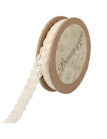 Ecru Spitze - 10 mm x 5 Meter