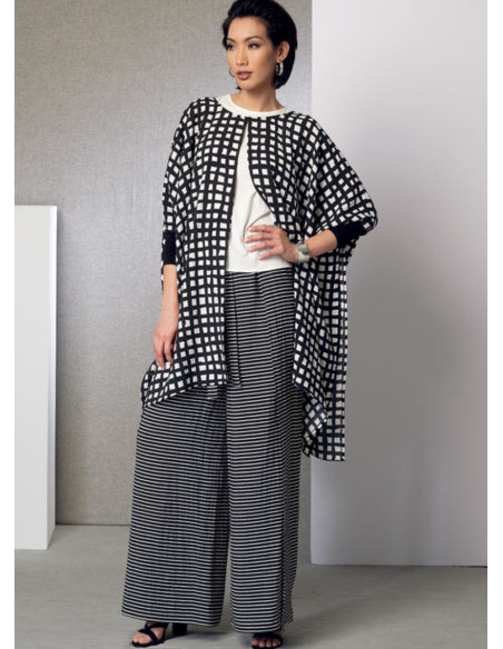 Poncho, Oberteil, Shorts und Hose Schnittmuster - Vogue 9191