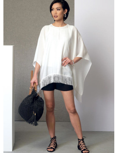 Poncho, Oberteil, Shorts und Hose Schnittmuster - Vogue 9191