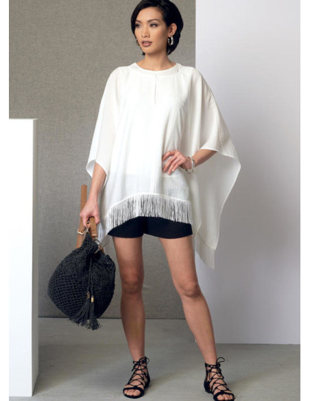 Poncho, Oberteil, Shorts und Hose Schnittmuster - Vogue 9191