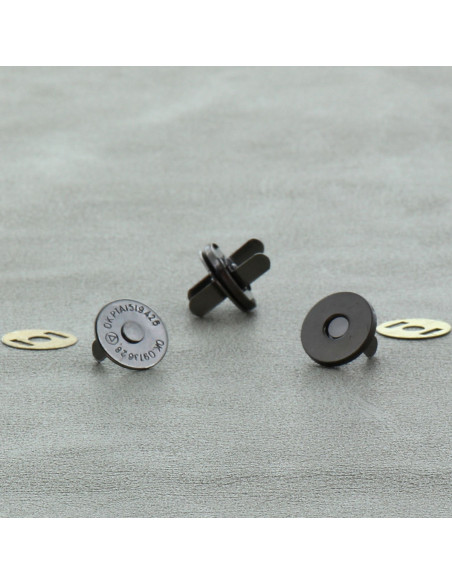 Beutel mit 2 magnetischen Verschlüssen 14 mm - Dunkelsilber
