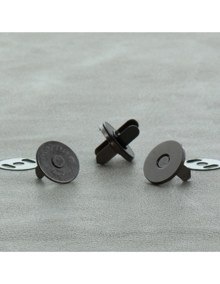Beutel mit 2 magnetischen Verschlüssen 18 mm - Dunkelsilber