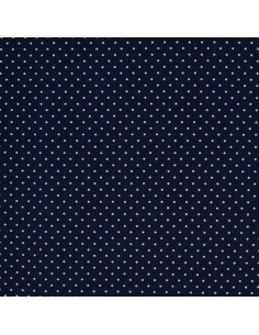Baumwollstoff mit kleinen Punkten - Marineblau und Weiß