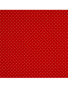 Baumwollstoff mit kleinen Punkten - Rot und Weiß