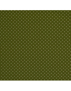 Baumwollstoff mit kleinen Punkten - Khaki und Weiß