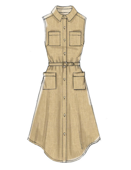 Kleid- und Gürtelmuster - McCall's 7351