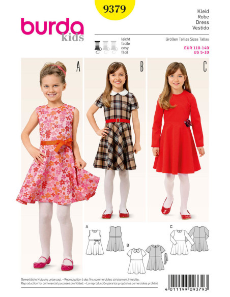 Kleid Schnittmuster - Burda 9379