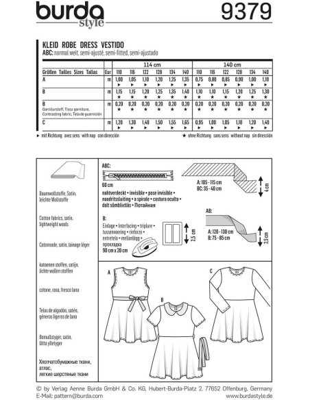 Kleid Schnittmuster - Burda 9379