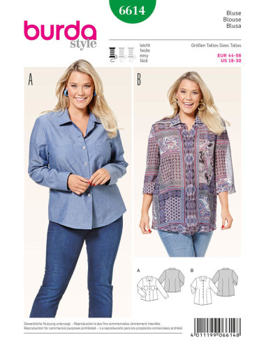 Blusenmuster - Burda 6614