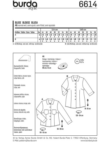 Blusenmuster - Burda 6614