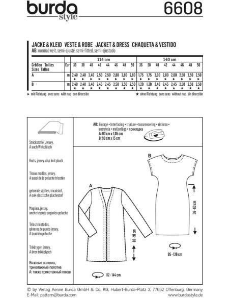 Jacken- & Kleider-Schnittmuster - Burda 6608