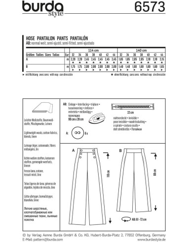 Hosenmuster - Burda 6573