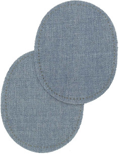 Paar aufbügelbare Ellbogen- und Knieflicken - Hellblaue Jeans