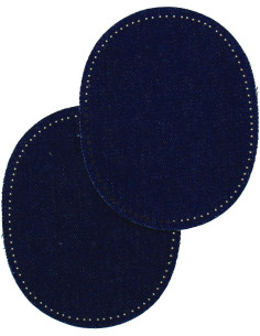 Paar aufbügelbare Ellbogen- und Knieflicken - Marineblaue Jeans