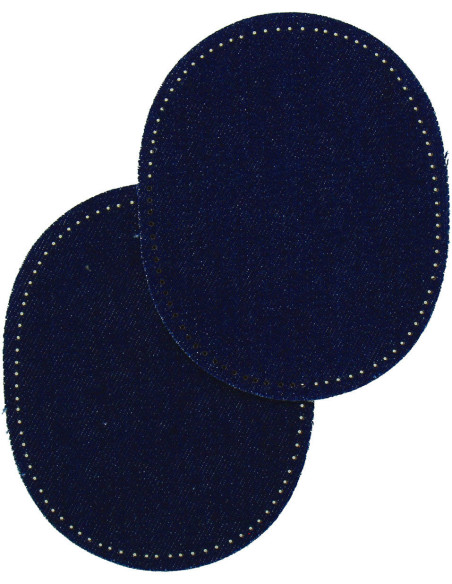 Paar aufbügelbare Ellbogen- und Knieflicken - Marineblaue Jeans
