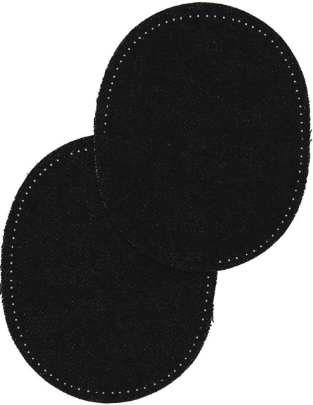 Thermoaufbügelbare Ellbogen- und Knieflicken - Schwarze Jeans