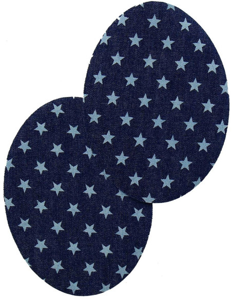 Paar aufbügelbare Ellbogen- und Knie-Patches - Jeans mit Sternen