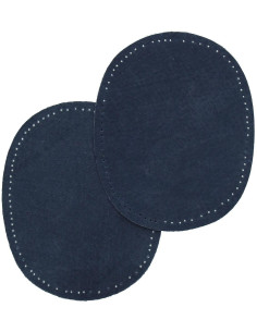 Paar Ellbogen und Knie - Marineblaues Leder