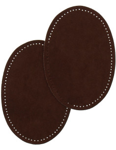 Paar aufbügelbare Ellbogen- und Knie-Patches - Dunkelbraune Wildleder-Imitation