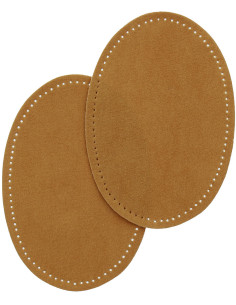 Paar aufbügelbare Ellbogen- und Knie-Patches - Imitation von Karamell-Wildleder