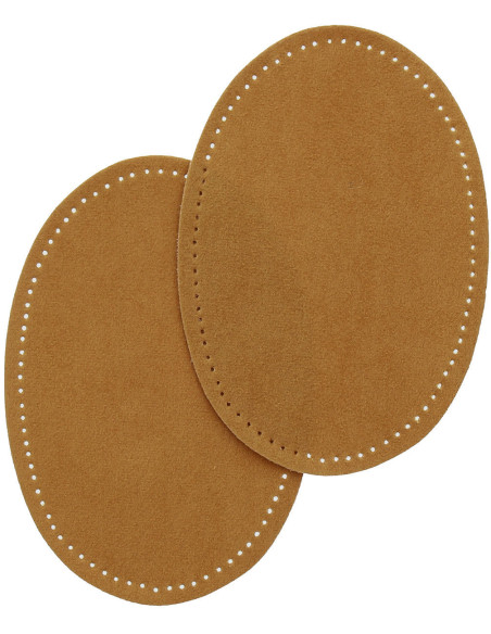 Paar aufbügelbare Ellbogen- und Knie-Patches - Imitation von Karamell-Wildleder