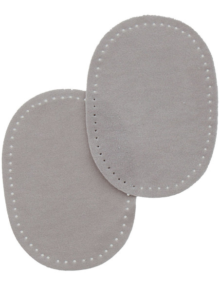 Mini-Paar aufbügelbare Ellbogen- und Knie-Patches - Imitation von hellgrauem Wildleder