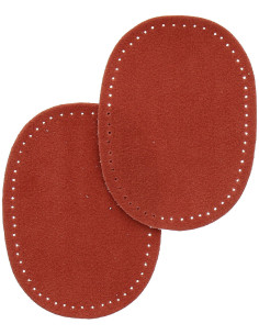 Mini-Paar aufbügelbare Ellbogen- und Knieflicken - Imitation Wildleder Terrakotta