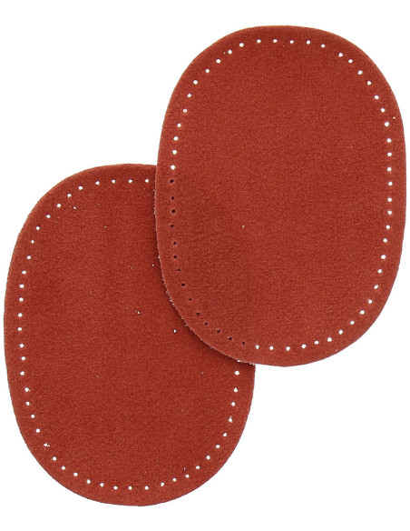 Mini-Paar aufbügelbare Ellbogen- und Knieflicken - Imitation Wildleder Terrakotta