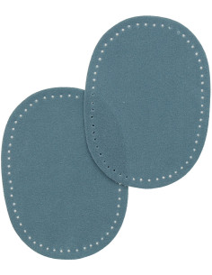 Mini-Paar aufbügelbare Ellbogen- und Knie-Patches - Imitation von blauen Jeans-Wildleder