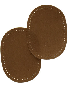 Mini-Paar aufbügelbare Ellbogen- und Knie-Patches - Imitation von Tabak-Wildleder