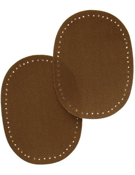 Mini-Paar aufbügelbare Ellbogen- und Knie-Patches - Imitation von Tabak-Wildleder