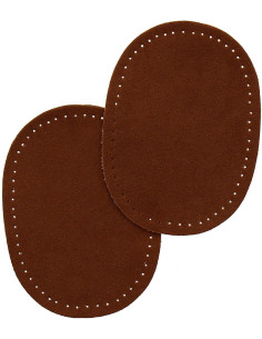 Mini-Paar aufbügelbare Ellbogen- und Knie-Patches - Imitation aus hellbraunem Wildleder