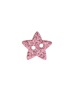 Zwei-Loch-Knopf Stern Glitzer - Rosa 2