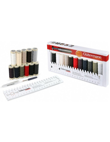 Set mit 11 Gütermann Nähfäden + Zubehör