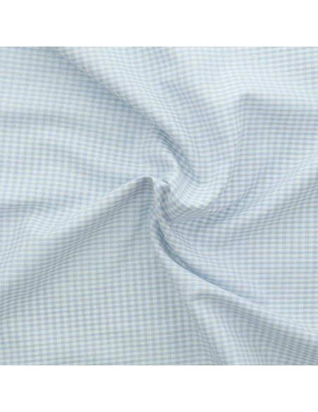 Vichy-Stoff mit kleinen Karos - Hellblau
