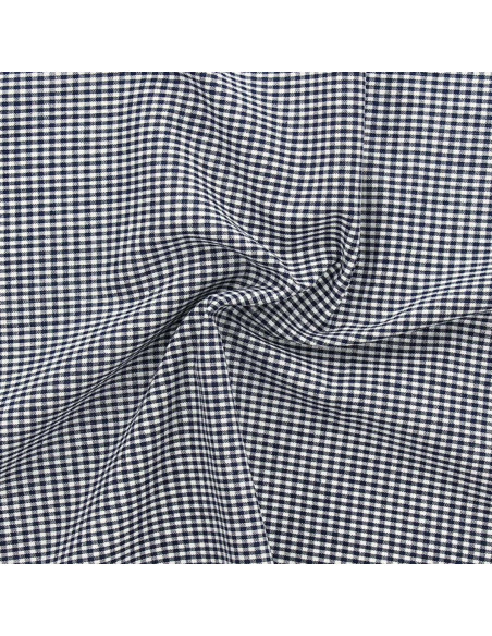 Vichy-Stoff mit kleinen Karos - Marineblau